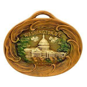 Vintage Washington DC US Capitol Ceramic Wall Hanging - Made in Japan - 8.5"